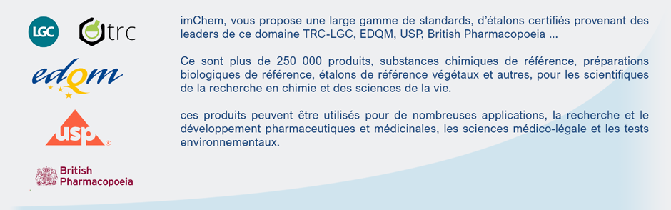 logos TRC/LGC, EDQM, USP et British Pharmacopeia